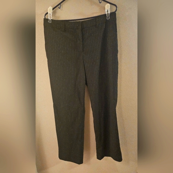 NWOT Rachel Zoe Women's Black Pinstripe Sparkle Pants - Picture 1 of 7